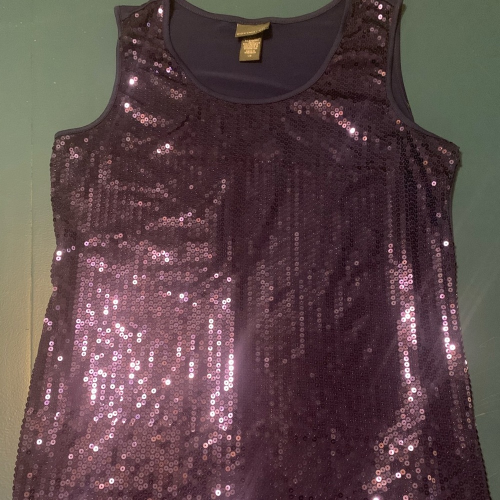Womens Covington blue sequined tank
